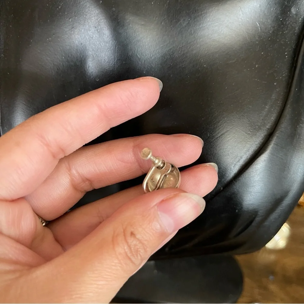 Sterling Silver Screw On Vintage 925 Ball Stud Earrings